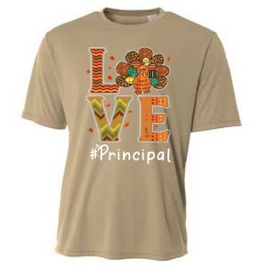 Funny Cute Principal Love Thanksgiving Leopard Turkey Autumn Fall Gift Cooling Performance Crew T-Shirt