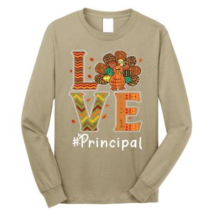 Funny Cute Principal Love Thanksgiving Leopard Turkey Autumn Fall Gift Long Sleeve Shirt