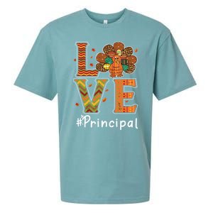 Funny Cute Principal Love Thanksgiving Leopard Turkey Autumn Fall Gift Sueded Cloud Jersey T-Shirt