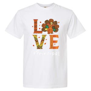 Funny Cute Principal Love Thanksgiving Leopard Turkey Autumn Fall Gift Garment-Dyed Heavyweight T-Shirt