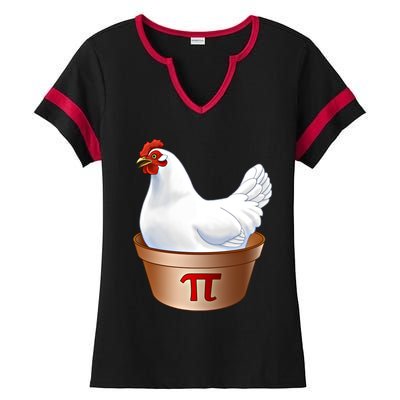 Funny Chicken Pot Pi (Pot Pie) Math Poultry Farmer Gift Ladies Halftime Notch Neck Tee