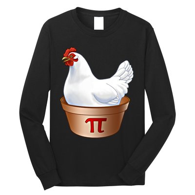 Funny Chicken Pot Pi (Pot Pie) Math Poultry Farmer Gift Long Sleeve Shirt