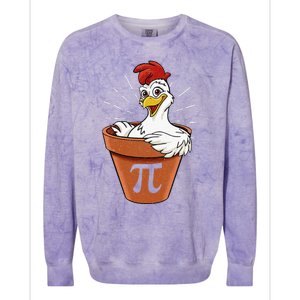 Funny Chicken Pot Pi Day Pie Math Lover Geek 3 14 Colorblast Crewneck Sweatshirt