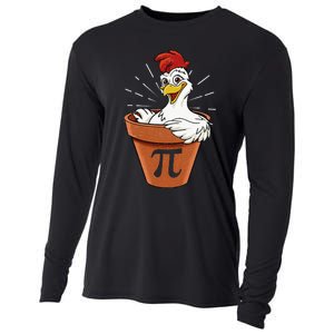 Funny Chicken Pot Pi Day Pie Math Lover Geek 3 14 Cooling Performance Long Sleeve Crew