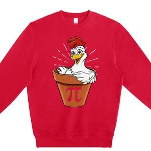 Funny Chicken Pot Pi Day Pie Math Lover Geek 3 14 Premium Crewneck Sweatshirt