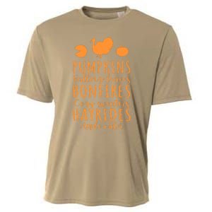 Funny Cute Pumpkin Bonfires Hayrides Turkey Thanksgiving Gift Cooling Performance Crew T-Shirt