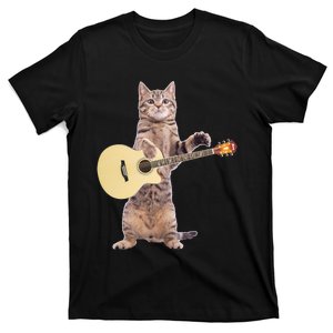 Funny Cat Playing Acoustic Guitar T-Shirt