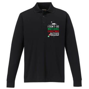 Family Christmas Pajamas I Dont Do Matching Christmas Outfits Performance Long Sleeve Polo