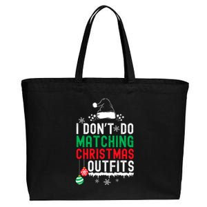 Family Christmas Pajamas I Dont Do Matching Christmas Outfits Cotton Canvas Jumbo Tote