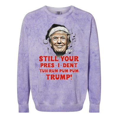 Funny Christmas President Trump Pajamas Ugly Christmas Colorblast Crewneck Sweatshirt