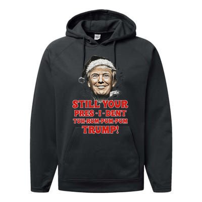 Funny Christmas President Trump Pajamas Ugly Christmas Performance Fleece Hoodie