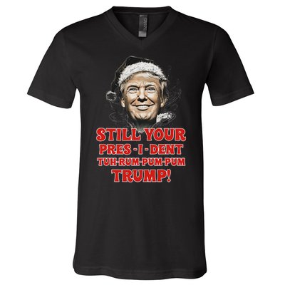 Funny Christmas President Trump Pajamas Ugly Christmas V-Neck T-Shirt