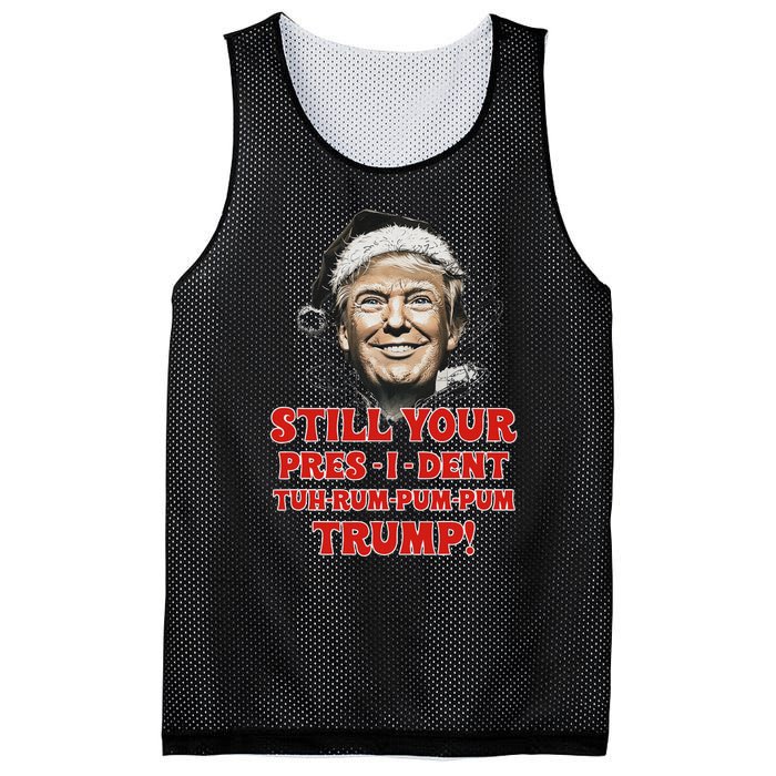 Funny Christmas President Trump Pajamas Ugly Christmas Mesh Reversible Basketball Jersey Tank