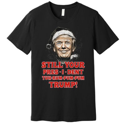 Funny Christmas President Trump Pajamas Ugly Christmas Premium T-Shirt