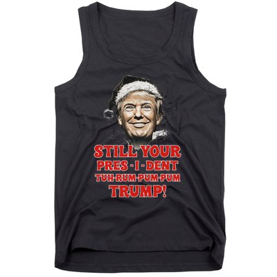 Funny Christmas President Trump Pajamas Ugly Christmas Tank Top