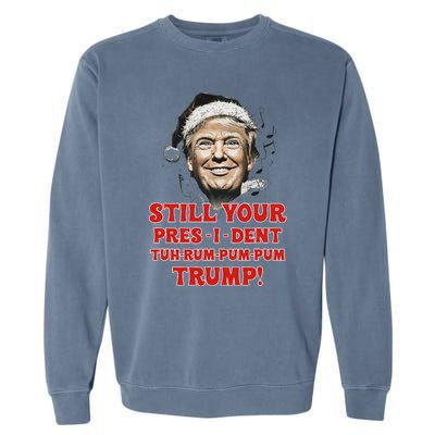 Funny Christmas President Trump Pajamas Ugly Christmas Garment-Dyed Sweatshirt