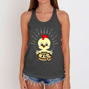 Funny Chicken Pot Pie Pi Day Math Lover 3 14 Nerd Mathematic Cool Gift Women's Knotted Racerback Tank