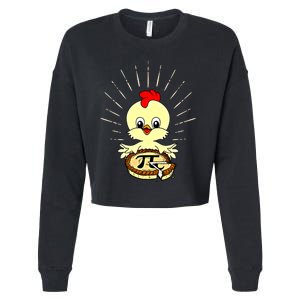 Funny Chicken Pot Pie Pi Day Math Lover 3 14 Nerd Mathematic Cool Gift Cropped Pullover Crew