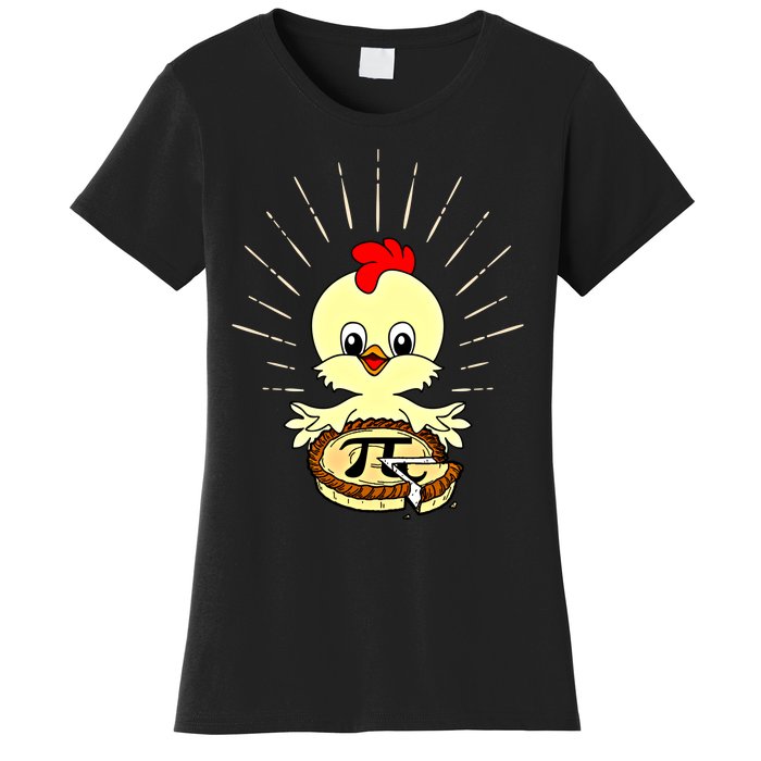 Funny Chicken Pot Pie Pi Day Math Lover 3 14 Nerd Mathematic Cool Gift Women's T-Shirt