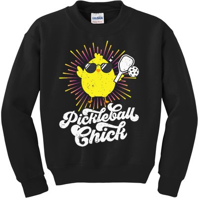 funny cute Pickleball Chick Pickleball Lover Kids Sweatshirt