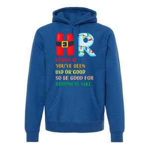 Funny Christmas Party HR Knows If You've Been Bad Or Good Premium Hoodie