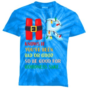 Funny Christmas Party HR Knows If You've Been Bad Or Good Kids Tie-Dye T-Shirt