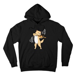 Funny Cat Playing Violin Giftt Cool Violinist Gift Hoodie