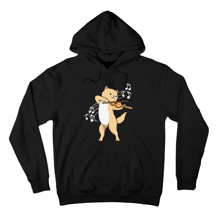 Funny Cat Playing Violin Giftt Cool Violinist Gift Hoodie