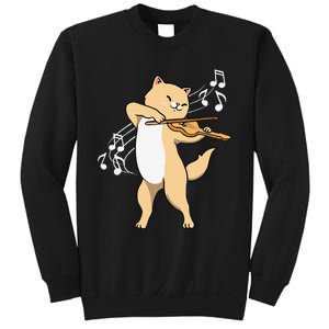 Funny Cat Playing Violin Giftt Cool Violinist Gift Sweatshirt