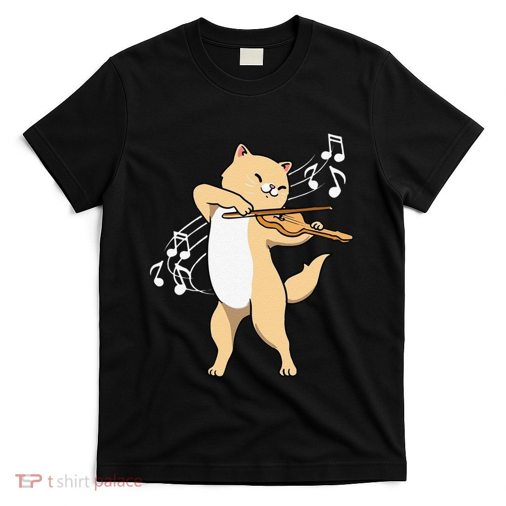 Funny Cat Playing Violin Giftt Cool Violinist Gift T-Shirt