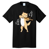 Funny Cat Playing Violin Giftt Cool Violinist Gift Tall T-Shirt