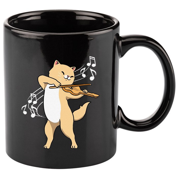 Funny Cat Playing Violin Giftt Cool Violinist Gift 11oz C Handle Ceramic Mug