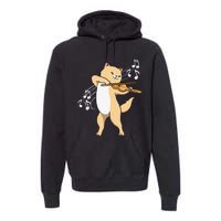 Funny Cat Playing Violin Giftt Cool Violinist Gift Premium Hoodie