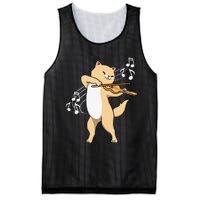 Funny Cat Playing Violin Giftt Cool Violinist Gift Mesh Reversible Basketball Jersey Tank