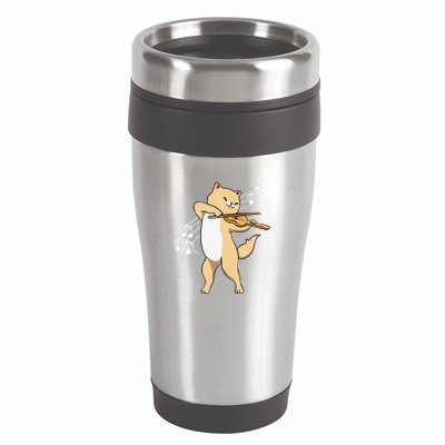 Funny Cat Playing Violin Giftt Cool Violinist Gift 16oz Travel Tumbler