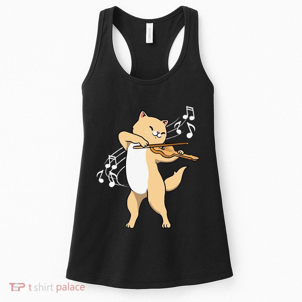 Funny Cat Playing Violin Giftt Cool Violinist Gift Womens Tank Top