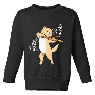 Funny Cat Playing Violin Giftt Cool Violinist Gift Toddler Sweatshirt