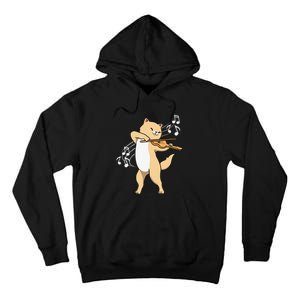 Funny Cat Playing Violin Giftt Cool Violinist Gift Tall Hoodie