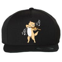 Funny Cat Playing Violin Giftt Cool Violinist Gift Wool Snapback Cap