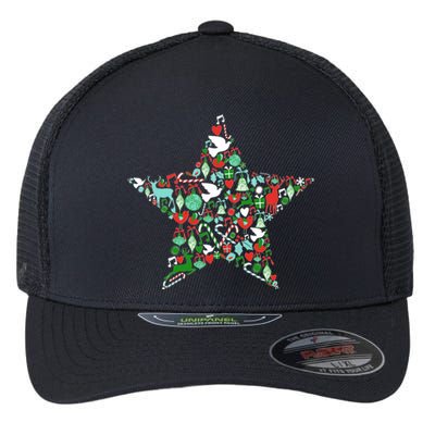 Festive Christmas Pattern Star Flexfit Unipanel Trucker Cap