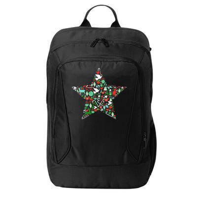 Festive Christmas Pattern Star City Backpack