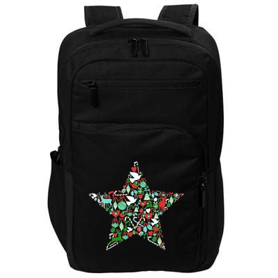 Festive Christmas Pattern Star Impact Tech Backpack