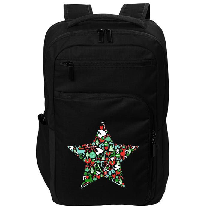 Festive Christmas Pattern Star Impact Tech Backpack