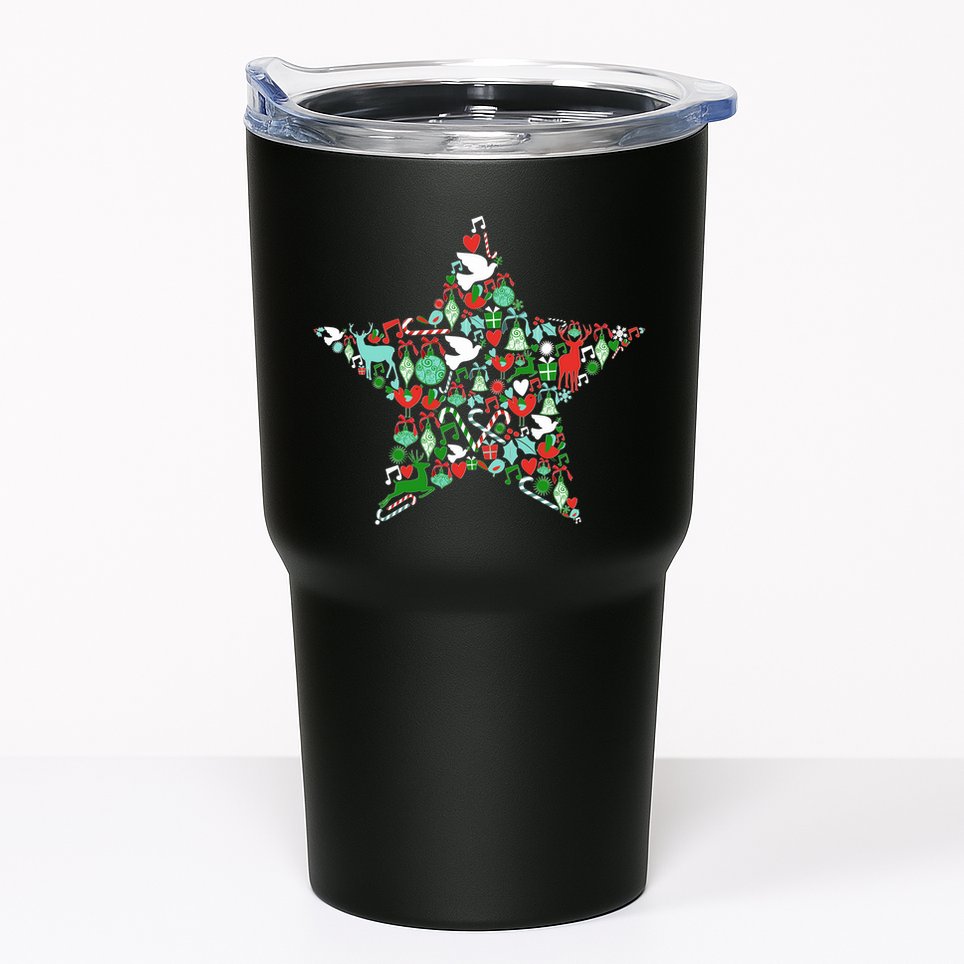 Festive Christmas Pattern Star Tumbler