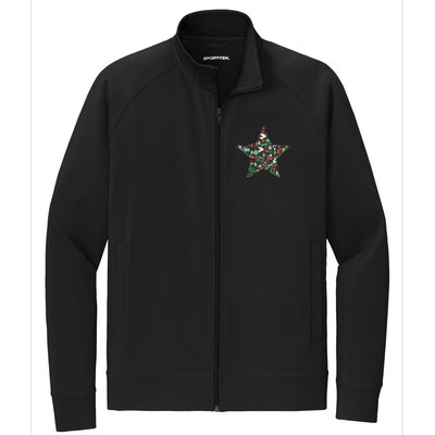 Festive Christmas Pattern Star Stretch Full-Zip Cadet Jacket