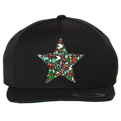 Festive Christmas Pattern Star Wool Snapback Cap