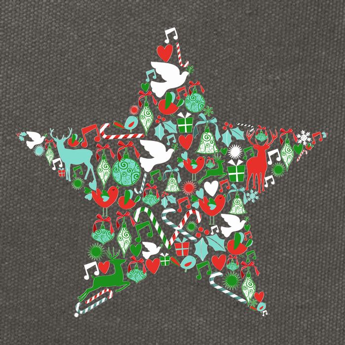 Festive Christmas Pattern Star Cotton Canvas Backpack