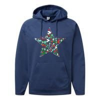 Festive Christmas Pattern Star Performance Fleece Hoodie