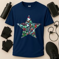 Festive Christmas Pattern Star Performance Shirt