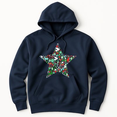 Festive Christmas Pattern Star Hoodie